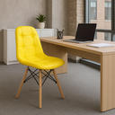 Ver imagem 1 de Cadeira Eames Botonê Amarela - Base Madeira Natural