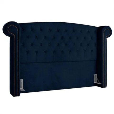 Cabeceira Estofada Box Queen Valência 1,60 Cm - 948 - Veludo Azul