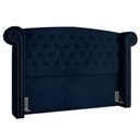 Ver imagem 1 de Cabeceira Estofada Box Queen Valência 1,60 Cm - 948 - Veludo Azul