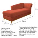 Ver imagem 2 de Kit Diva Recamier Vanessa 185cm Lado Esquerdo e 01 Poltrona Laura Suede Doce Sonho Móveis Terracota