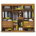 Ver imagem 5 de Guarda Roupa Casal Zeus 6 Portas 7 Gavetas em MDF Dobradiça Slow Móveis D Doro