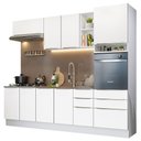 Ver imagem 3 de Armário de Cozinha Completa 260cm Branco Veludo Lux Madesa 08
