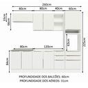 Ver imagem 4 de Armário de Cozinha Completa 260cm Branco Veludo Lux Madesa 08