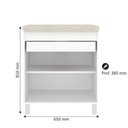Ver imagem 3 de Gabinete de Banheiro 65cm sem Cuba Ref 502 Branco/Arenito