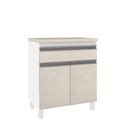 Ver imagem 2 de Gabinete de Banheiro 65cm sem Cuba Ref 502 Branco/Arenito