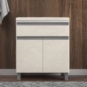 Ver imagem 1 de Gabinete de Banheiro 65cm sem Cuba Ref 502 Branco/Arenito