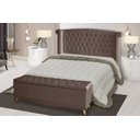 Ver imagem 2 de Kit de Quarto Cabeceira de Cama Box e Calçadeira Baú Toquio Casal Queen 160 Cm Suede Rosê Ec Móveis