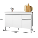 Ver imagem 5 de Balcão Gabinete de Cozinha 3 Portas 120cm Tatiane sem Tampo:branco