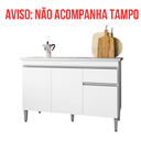 Ver imagem 4 de Balcão Gabinete de Cozinha 3 Portas 120cm Tatiane sem Tampo:branco