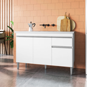 Ver imagem 2 de Balcão Gabinete de Cozinha 3 Portas 120cm Tatiane sem Tampo:branco