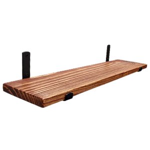 Prateleira Industrial Mão Francesa Parede Madeira Pinus 60cm COR:IPE