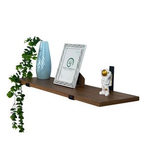 Prateleira Industrial 60x15 Madeira Mdf Louro Freijó Mão Francesa