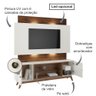 Rack Bancada com Painel para TV até 65 Pol. 180cm LED 100%MDF TB142L Off White/Nobre - Dalla Costa - 5
