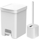 Ver imagem 1 de Conjunto para Banheiro Lixeira de Pedal 12l Trium e Escova Sanitária com Suporte Dual Branco ou