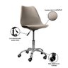 Kit 06 Cadeiras Office Base Cromada Giratória Saarinen - Bege - 2