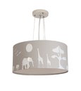 Ver imagem 1 de Lustre Pendente Safari Savana Cúpula Tecido 30x15cm 2 em 1: Cinza