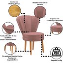 Ver imagem 2 de Jogo de 3 Cadeira Poltronas para Maquiagem Resistente Penteadeira Pés de Madeira Reforçado