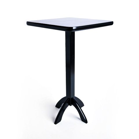 Mesa Quadrada Alta Bistrô de Madeira 60cm Preto Vivaligna