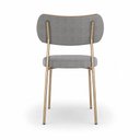 Ver imagem 4 de Kit 6 Cadeiras Sala de Jantar Lisa Pés Champanhe Linho/PU Cinza/Caramelo m² - Monari Design