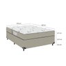 Base Casal + Colchão D33 One Face - Suede Bege - 2