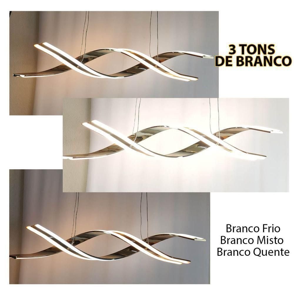 Lustre Luminaria Pendente Molecular Dna 76w Espiral Led Iluminaçao Sala Quarto - 6