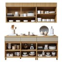 Ver imagem 5 de Cozinha Completa Modulada 4 Peças 7 Portas 3 Gavetas 100% MDF Realeza Premium Bege/Carvalho/Greige
