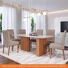 Sala de Jantar 180x90cm Tampo Mdf/vidro 6 Cadeira Cimol Ester Cimol Cinamomo/off/mad/linho Bege - 7