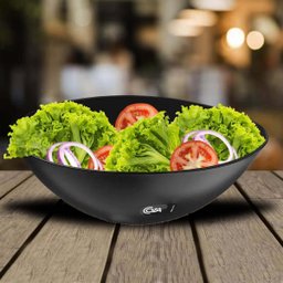 Kit 6 Tigelas Saladeiras para Servir Coza Essential Pretas 3,5l Bowls Pipoca Sobremesas Alimentos - 4