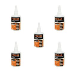 Kit 5 Adesivo Instantaneo Universal 100g Foxlux - 1