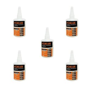 Kit 5 Adesivo Instantaneo Universal 100g Foxlux