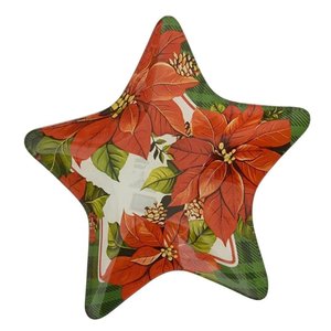 Bowl de Vidro Estrela Flor de Natal 25 Cm Espressione