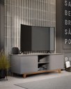 Ver imagem 2 de Rack / Bancada FL Para TV Até 55'' Estilo Retrô Com Estrutura dos Pés em Madeira Tampo e Portas em M