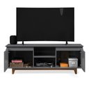 Ver imagem 5 de Rack / Bancada FL Para TV Até 55'' Estilo Retrô Com Estrutura dos Pés em Madeira Tampo e Portas em M