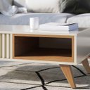 Ver imagem 4 de Mesa de Centro 1 Nicho 4 Pés em Madeira Maciça Kerry Off White/Freijó