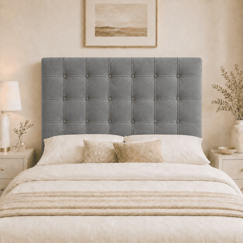 Cabeceira Ana Estofada Suede p/ Cama Box Casal King 195cm Quarto