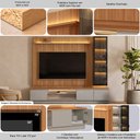 Ver imagem 3 de Conjunto Painel Rack Módulo Cristaleira Been Mdp/mdf Tv até 75 Canela/gris G77 - Gran Belo