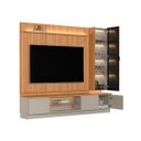Ver imagem 6 de Conjunto Painel Rack Módulo Cristaleira Been Mdp/mdf Tv até 75 Canela/gris G77 - Gran Belo