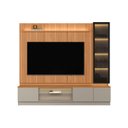 Ver imagem 5 de Conjunto Painel Rack Módulo Cristaleira Been Mdp/mdf Tv até 75 Canela/gris G77 - Gran Belo