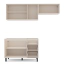 Ver imagem 5 de Cozinha Koya 3 Peças 200x214cm Armários Aéreos Balcão 2 Portas 3 Gavetas Creme 250027