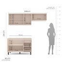 Ver imagem 6 de Cozinha Koya 3 Peças 200x214cm Armários Aéreos Balcão 2 Portas 3 Gavetas Creme 250027