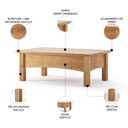 Ver imagem 3 de Mesa de Centro para Sala Madeira Maciça Hazel Carvalho Z25 - Mpozenato