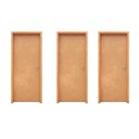 Ver imagem 1 de Kit com 3 Folhas de Portas de Madeira 210x80cm Espessura 3,5cm Mso Eucatex Natural Marrom