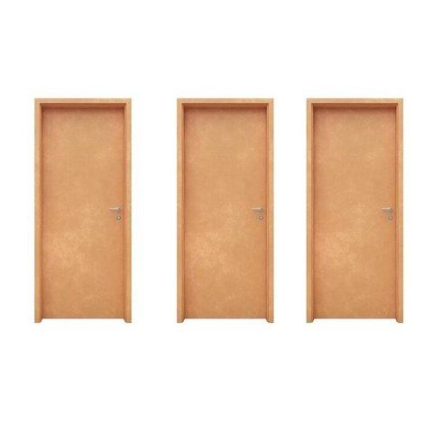 Kit com 3 Folhas de Portas de Madeira 210x80cm Espessura 3,5cm Mso Eucatex Natural Marrom