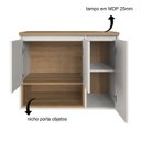 Ver imagem 6 de Kit com 2 Gabinetes de Banheiro Suspenso 80cm Cecília com 3 Portas e 1 Nicho sem Cuba Mel/Arenas Cinza