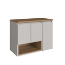 Ver imagem 4 de Kit com 2 Gabinetes de Banheiro Suspenso 80cm Cecília com 3 Portas e 1 Nicho sem Cuba Mel/Arenas Cinza