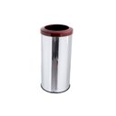 Ver imagem 1 de Lixeira Inox 25L Aro Esmaltado Cesto De Lixo Reciclável Cozinha - Marrom