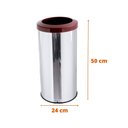 Ver imagem 2 de Lixeira Inox 25L Aro Esmaltado Cesto De Lixo Reciclável Cozinha - Marrom