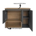 Ver imagem 5 de Kit com 2 Gabinetes de Banheiro Suspenso 80cm Cecília com 3 Portas e 1 Nicho sem Cuba Preto/Mel/Grafite