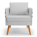 Ver imagem 4 de Kit 02 Poltronas Mari Linho Cinza A05 Pés Palito Castanho - D’Rossi