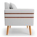 Ver imagem 5 de Kit 02 Poltronas Mari Linho Cinza A05 Pés Palito Castanho - D’Rossi